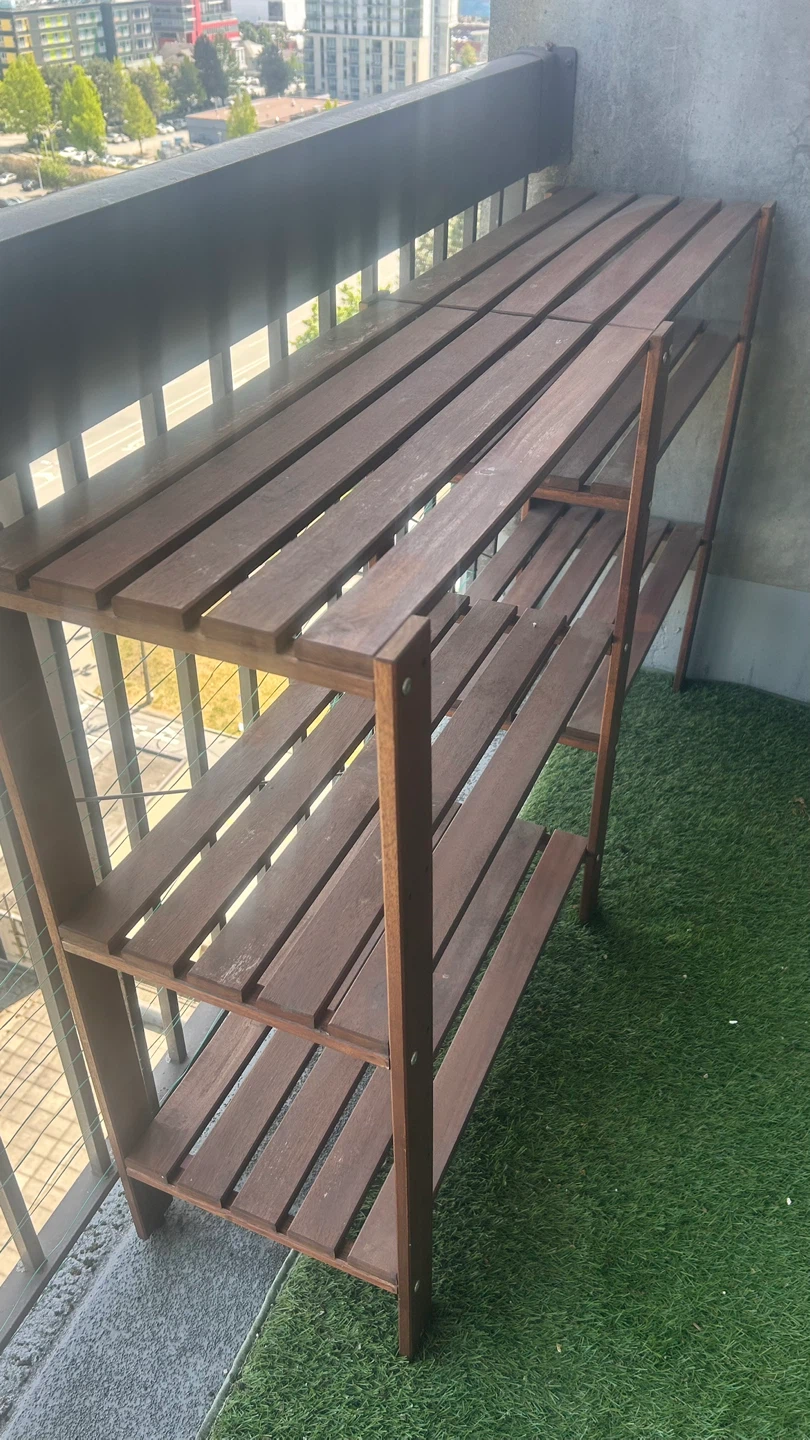 IKEA Outdoor Wooden 3-Tier Shelf Unit - photo 2