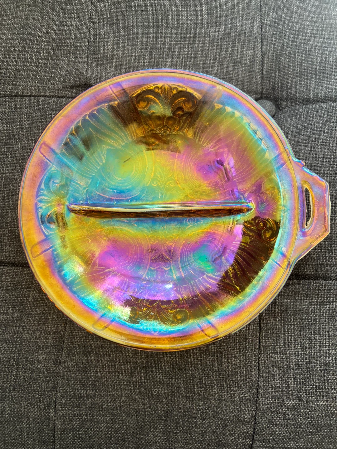 Vintage Amber Glass Serving Dish - photo 2