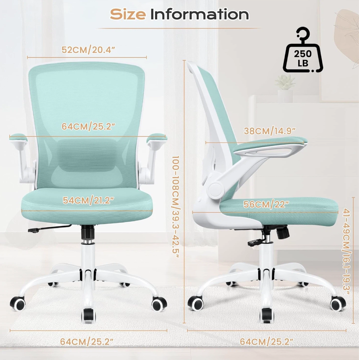 Ergonomic Office Chair - Mint Green Mesh - photo 5