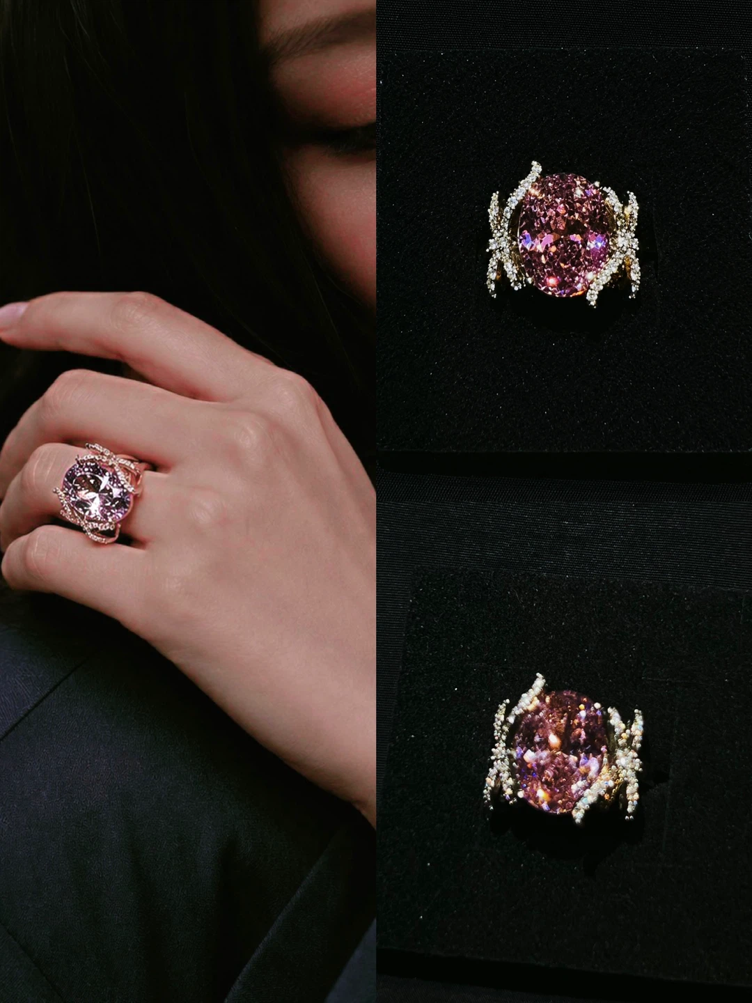 Elegant Sparkling Cocktail Ring