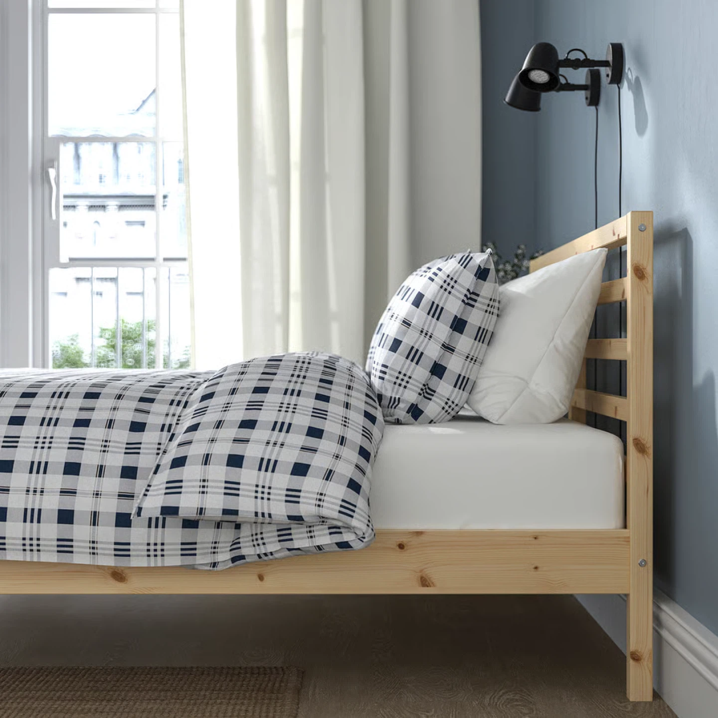 IKEA NEIDEN Bed Frame + Nap Queen Mattress + 2 Sleeping Pillows - photo 4