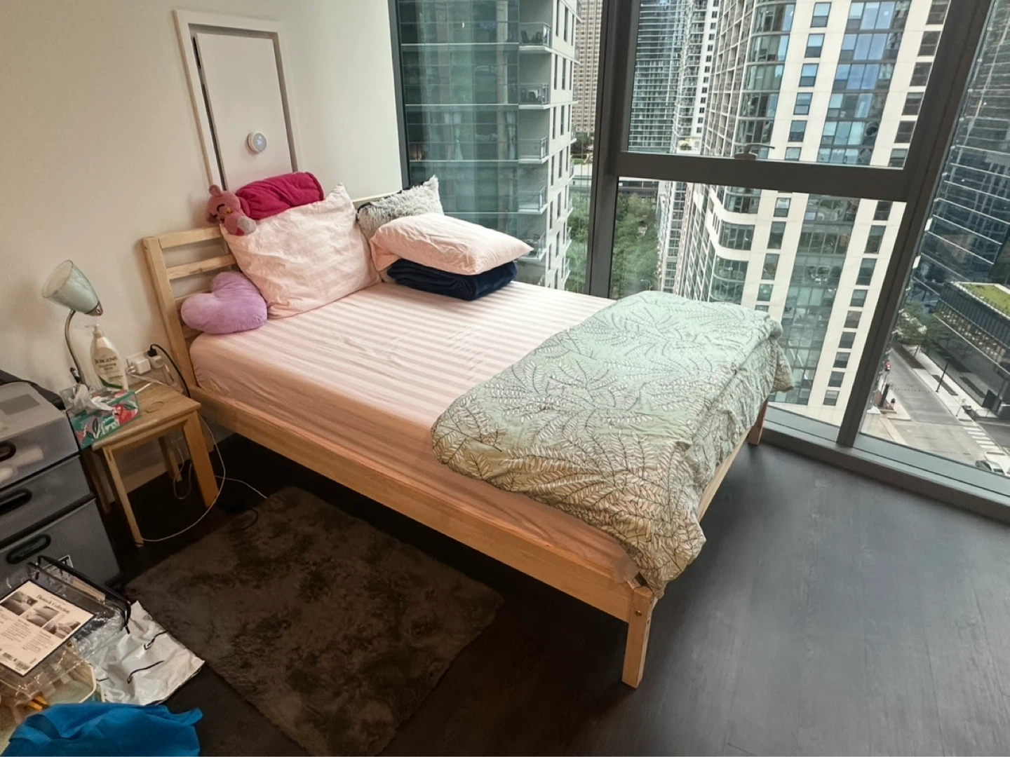 IKEA NEIDEN Bed Frame + Nap Queen Mattress + 2 Sleeping Pillows - photo 3
