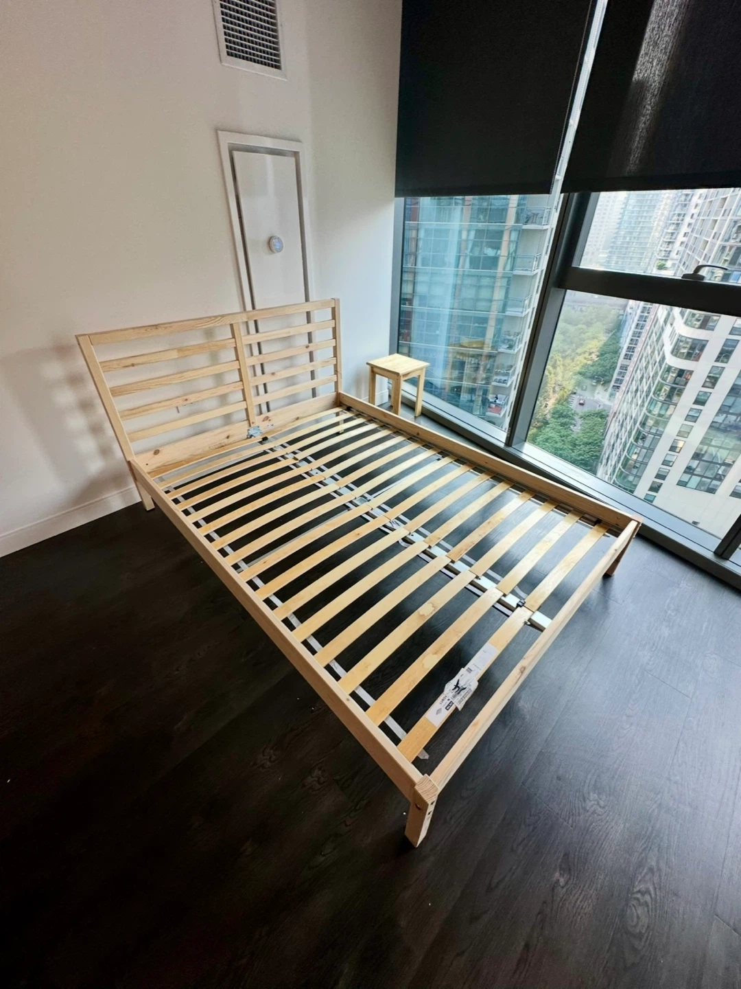 IKEA NEIDEN Bed Frame + Nap Queen Mattress + 2 Sleeping Pillows