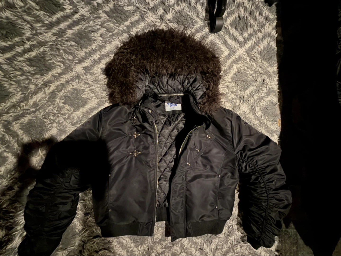Men’s Black Faux Fur Lining Coat (Cropped Fit) - photo 2