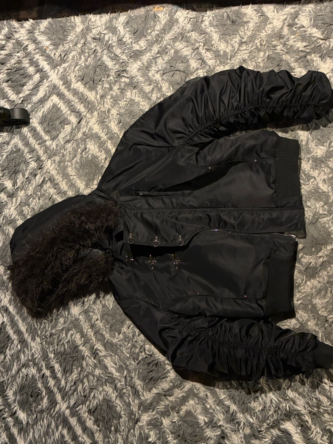 Men’s Black Faux Fur Lining Coat (Cropped Fit) - photo 5