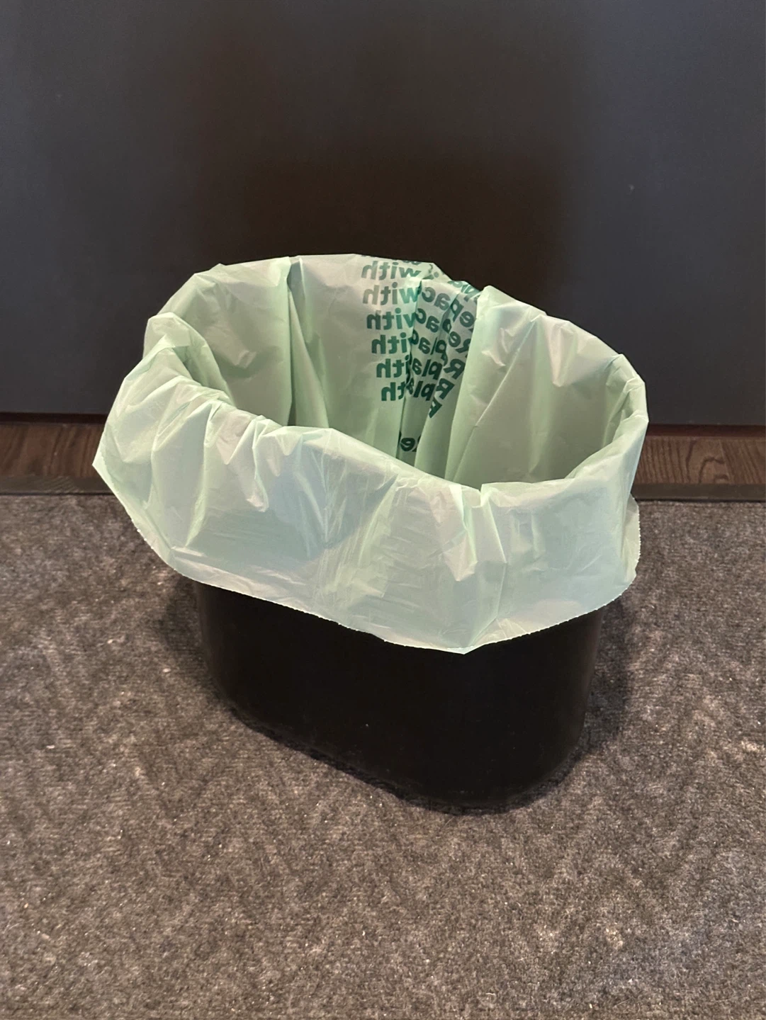 Black Oval Trash Can - photo 2