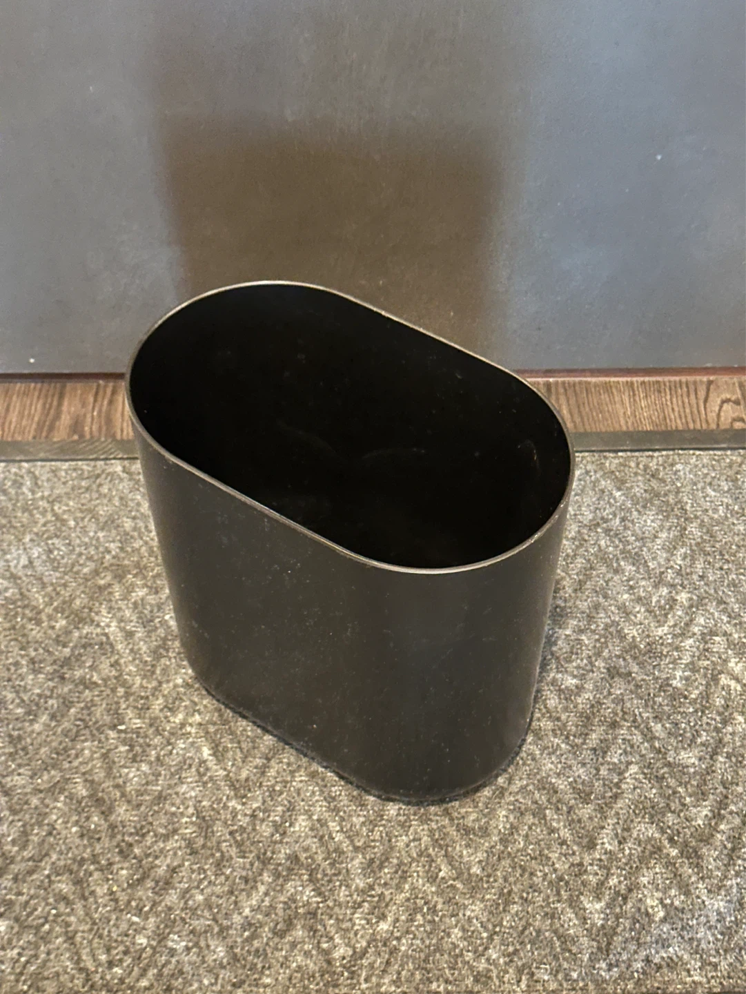 Black Oval Trash Can