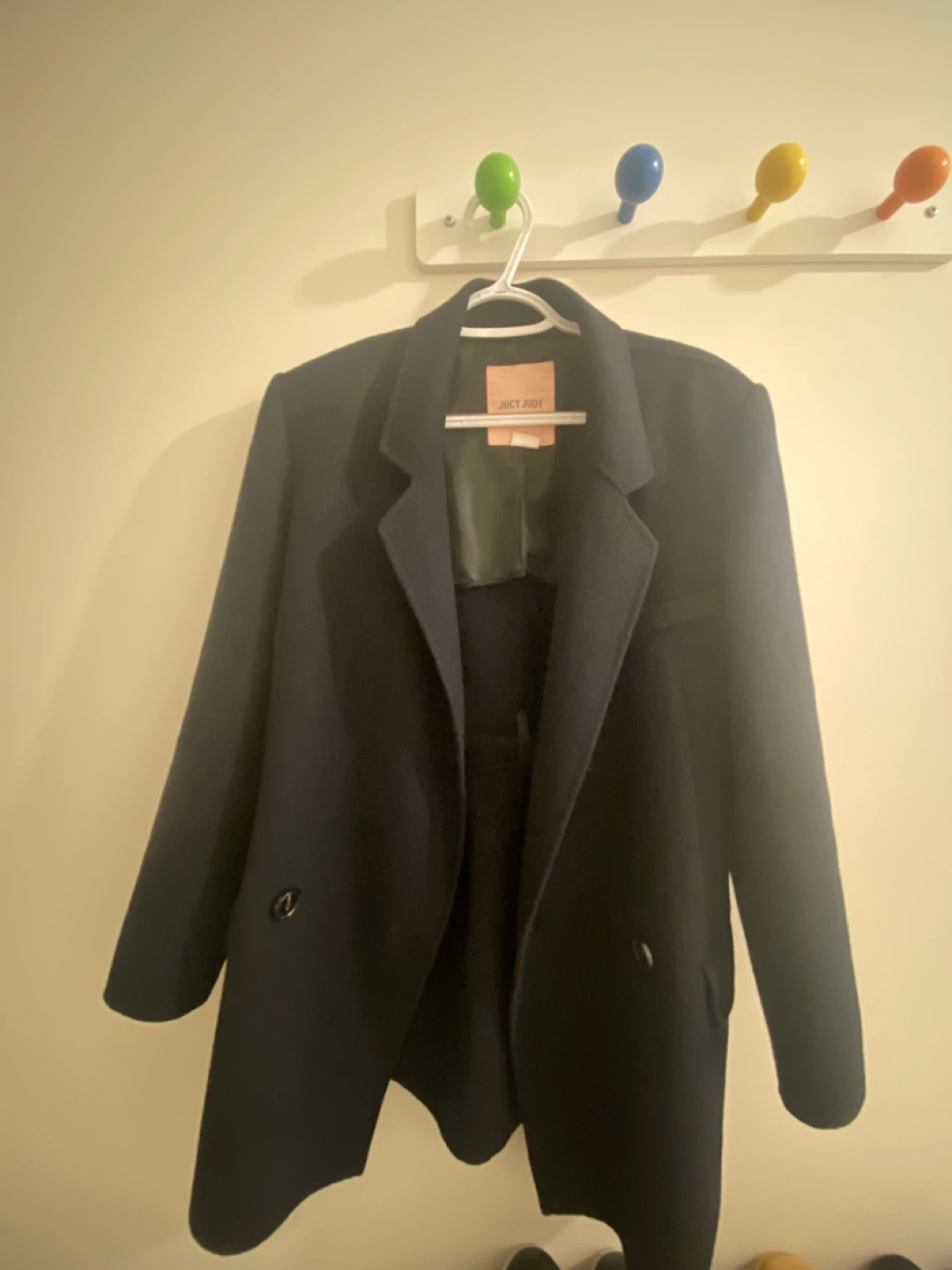 Jucy Judy Navy Wool Blend Blazer with Belt