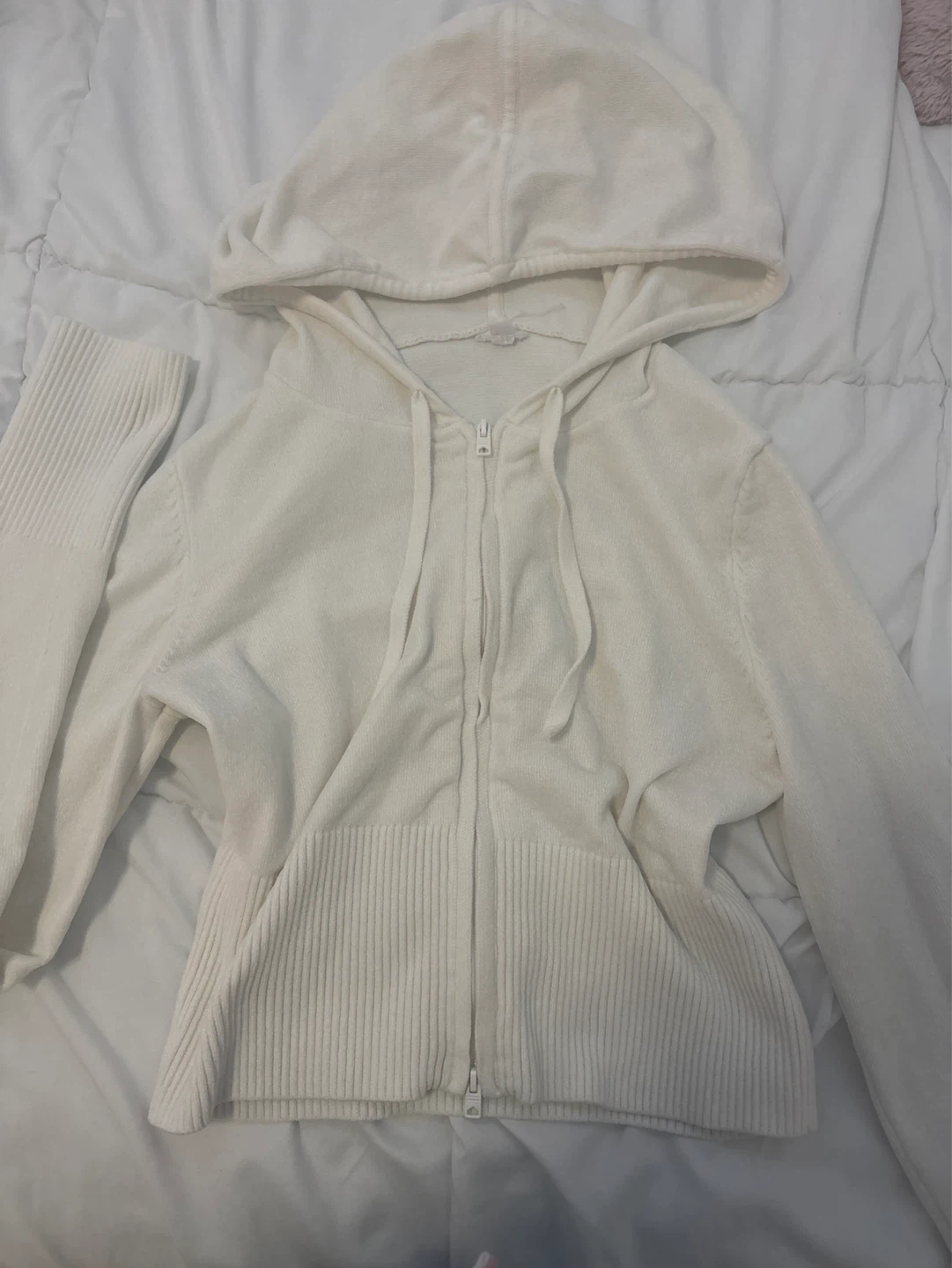 Garage White Zip-Up Hoodie M/M