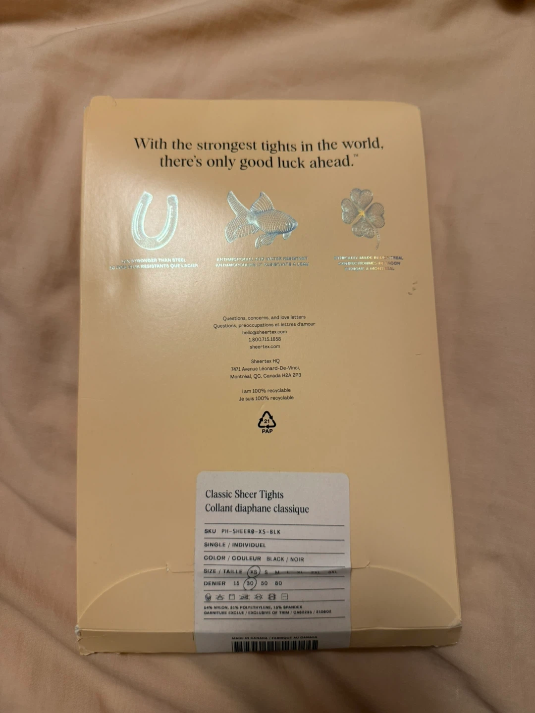 Sheertex Rip Resistant Tights, sheer black tights XS 30 Denier - photo 2