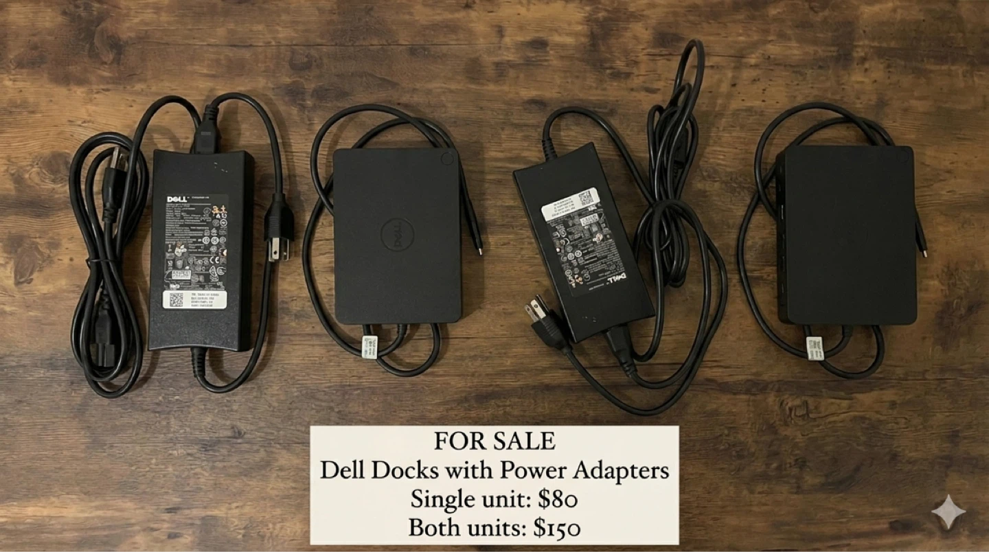 Dell Laptop Docking Stations with Power Adapters - photo 2
