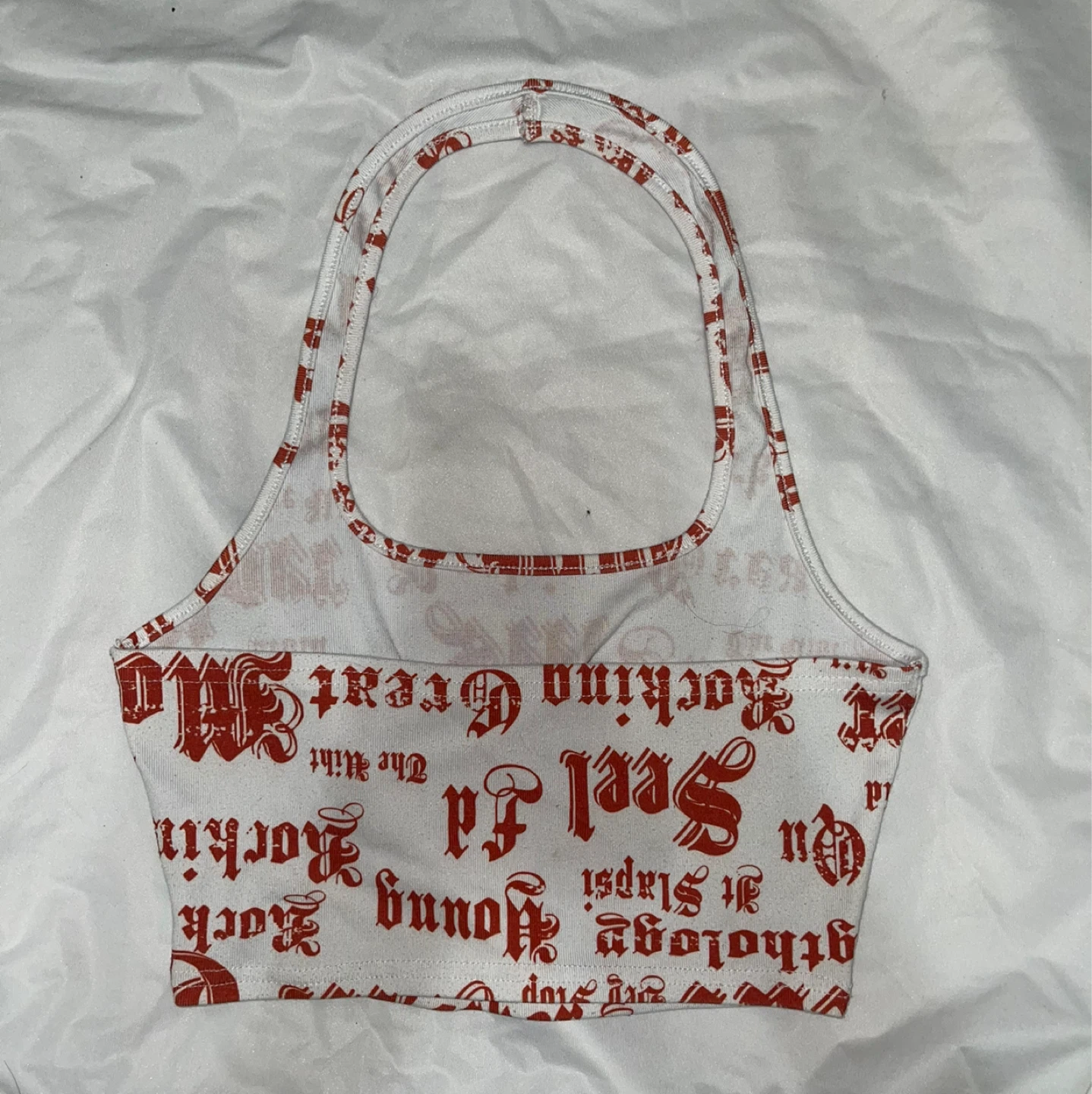 White & Red Graphic Halter Top - photo 2