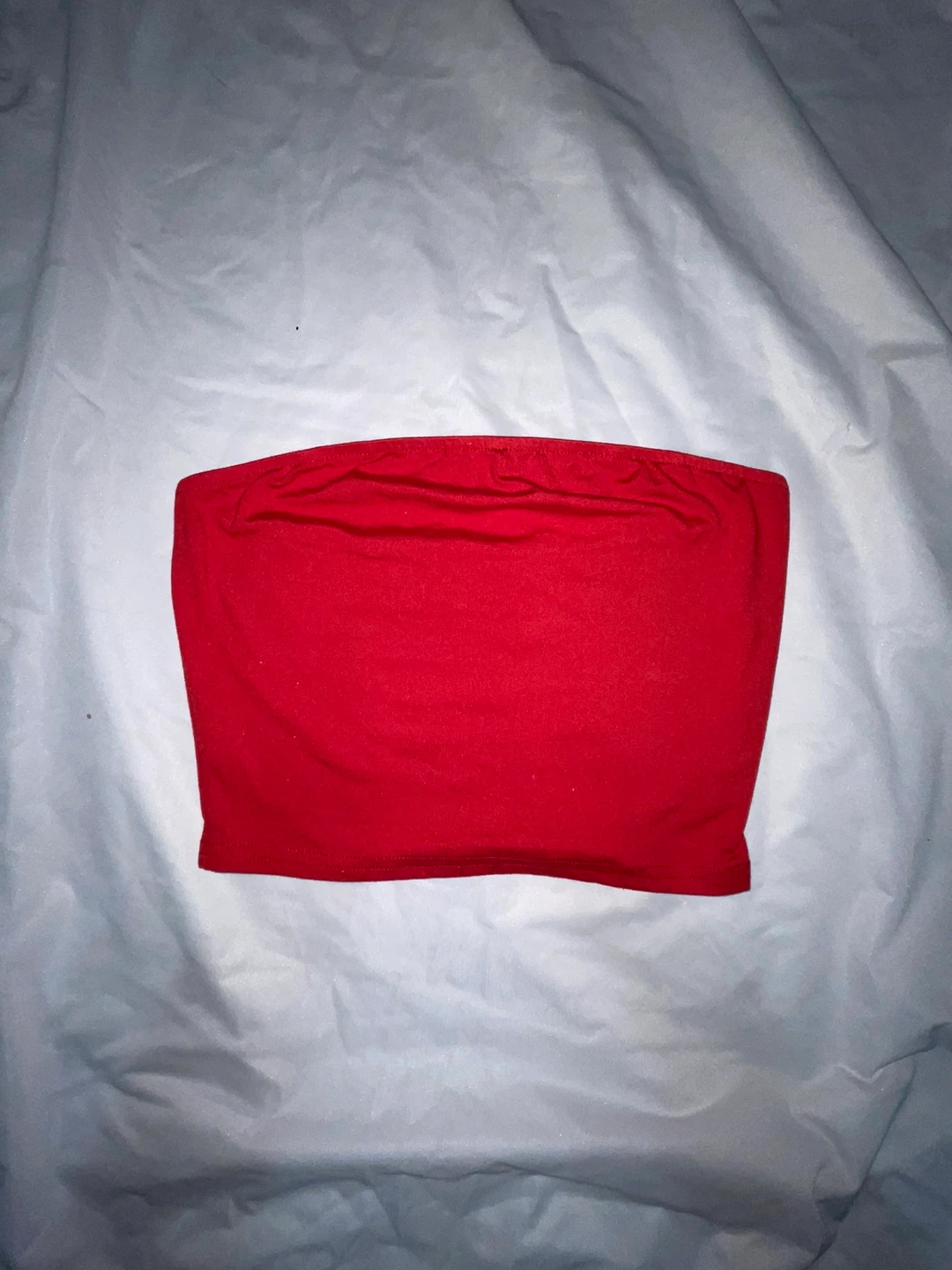 Red Strapless Tube Top