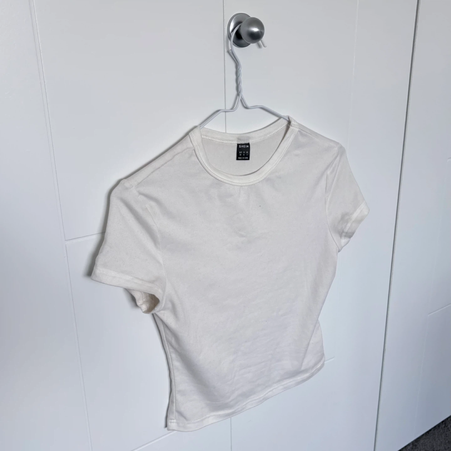White Cropped Tee