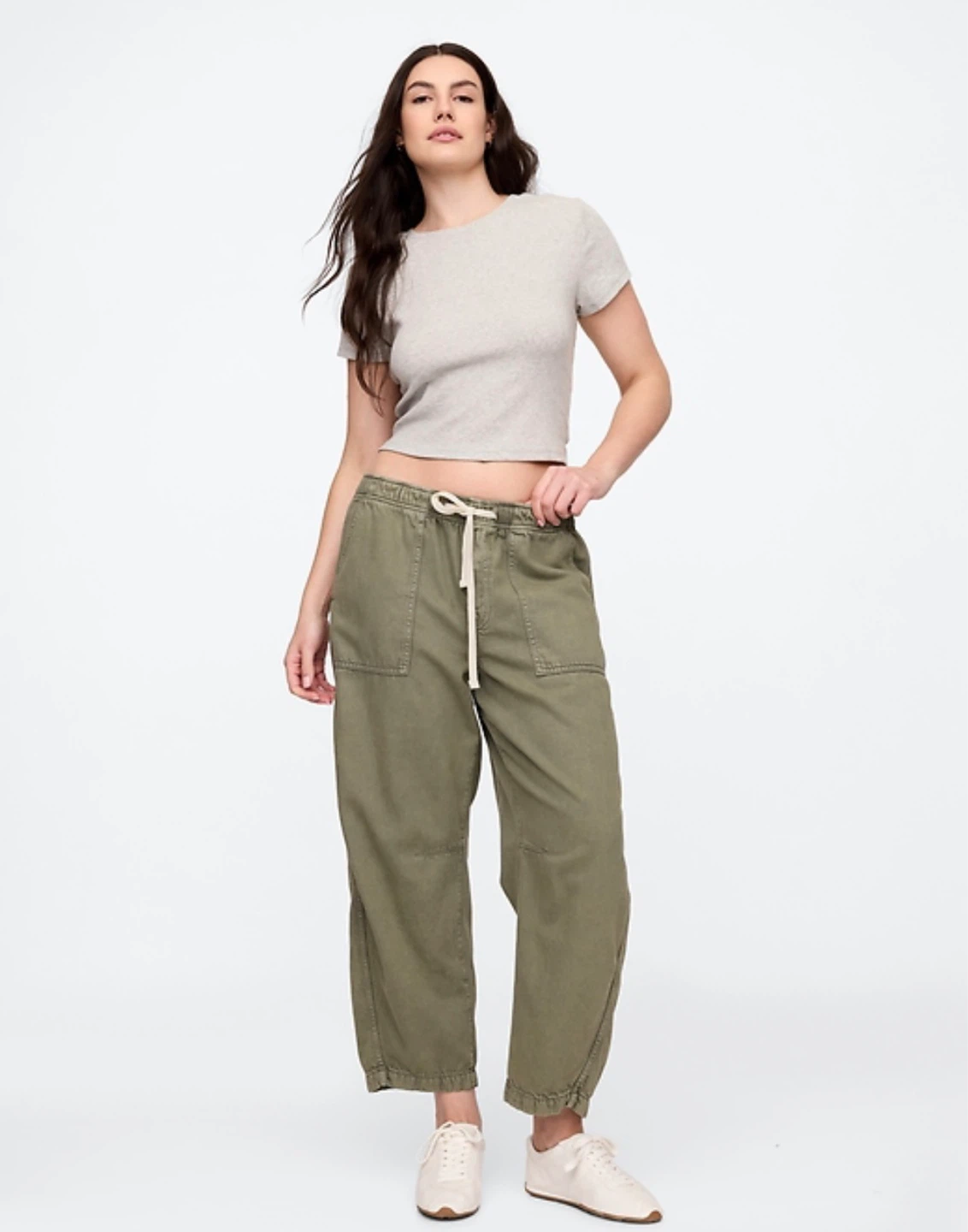 Gap Pull-On Barrel Jeans in Green - Mid Rise