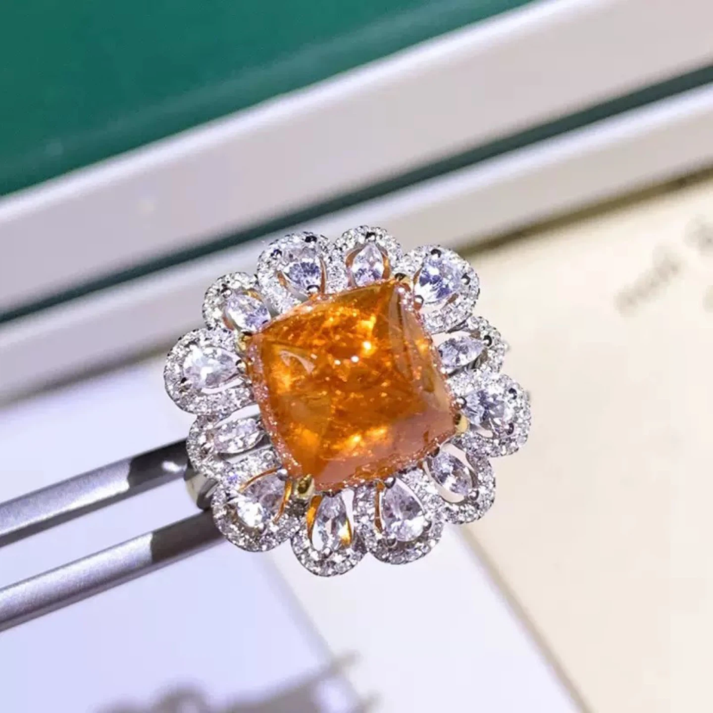 Fanta Summer! 🍊 Sparkling Orange Soda Gemstone Ring