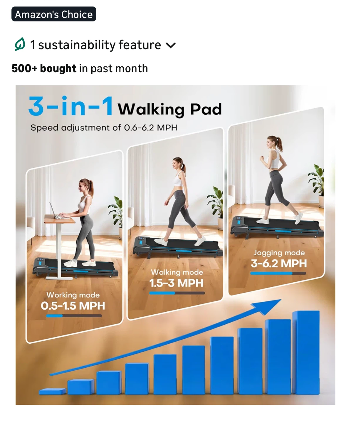 FOUSAE 3-in-1 Under Desk Walking Pad Treadmill - photo 3