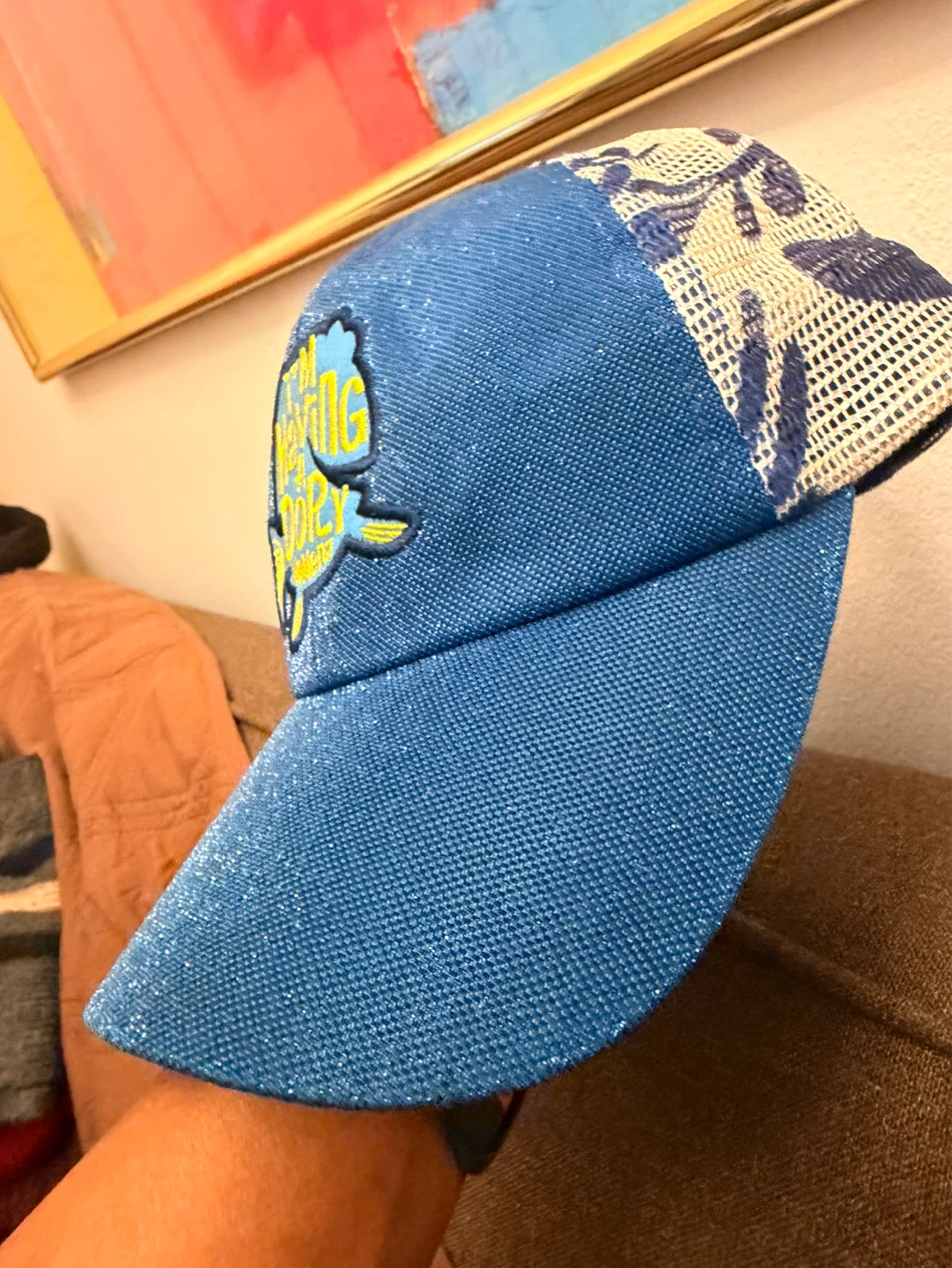 Blue "I'm Having a Dory Moment" Mesh Trucker Hat - photo 2