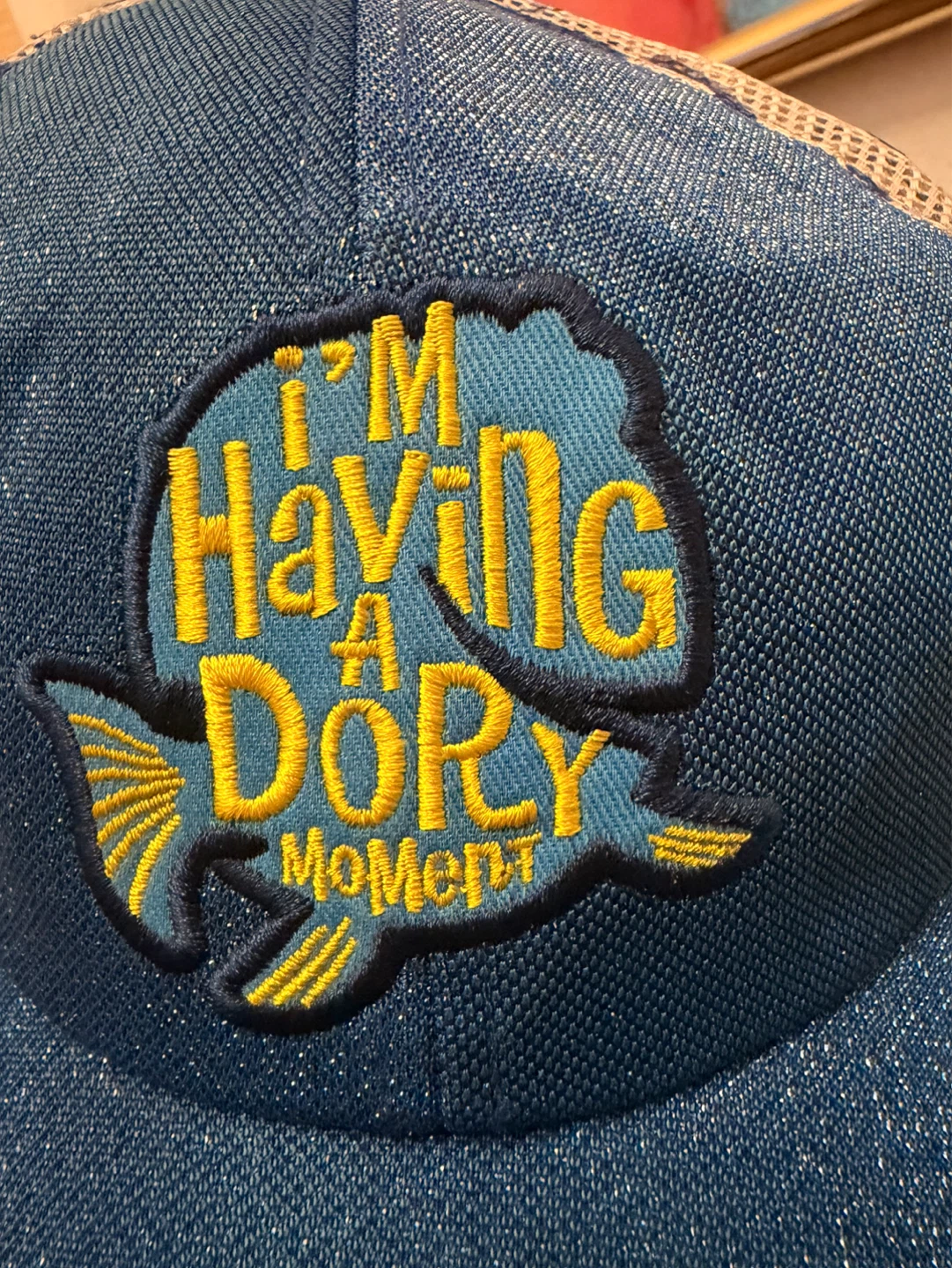 Blue "I'm Having a Dory Moment" Mesh Trucker Hat - photo 5