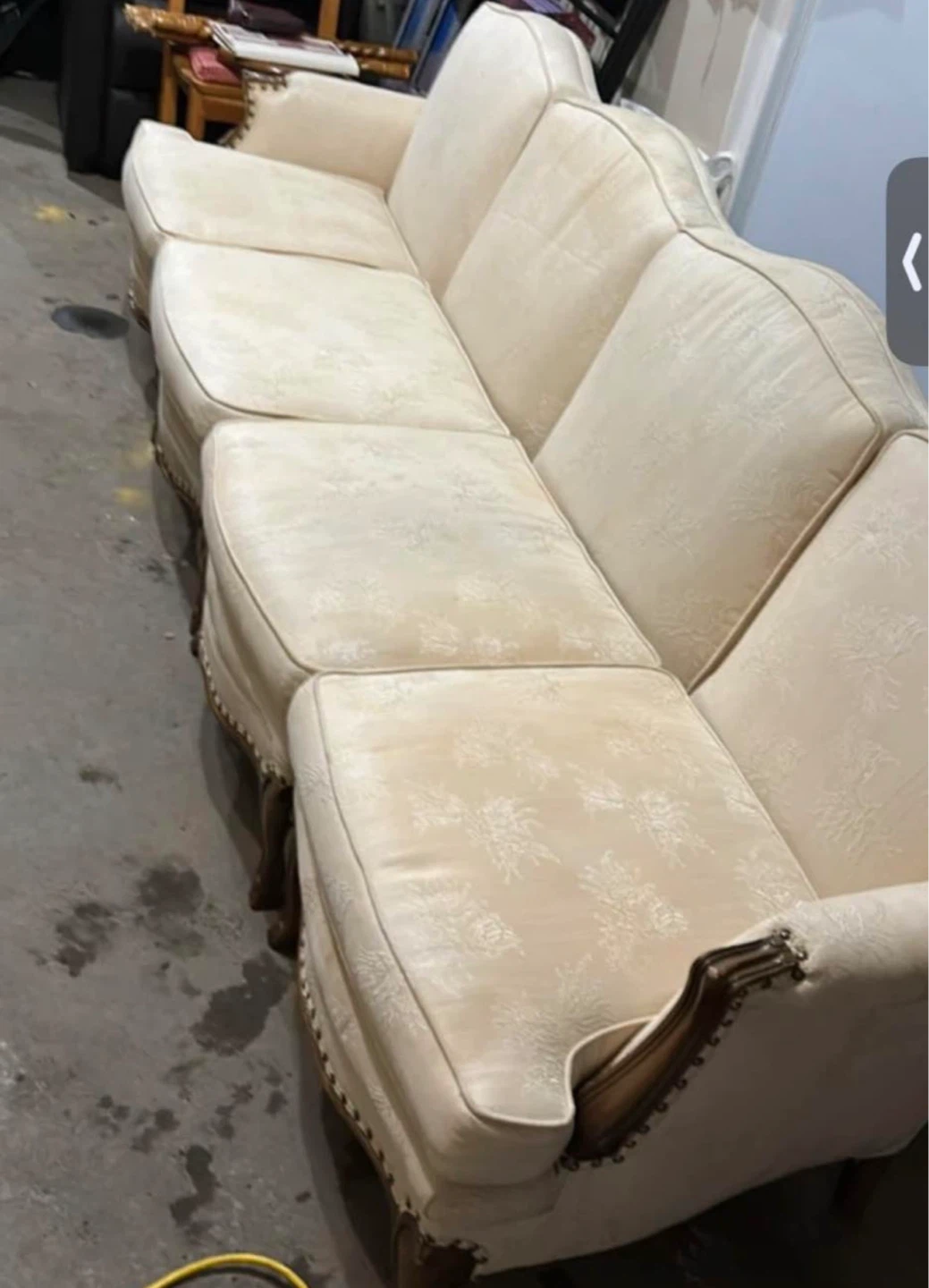 Cream Damask Sofa