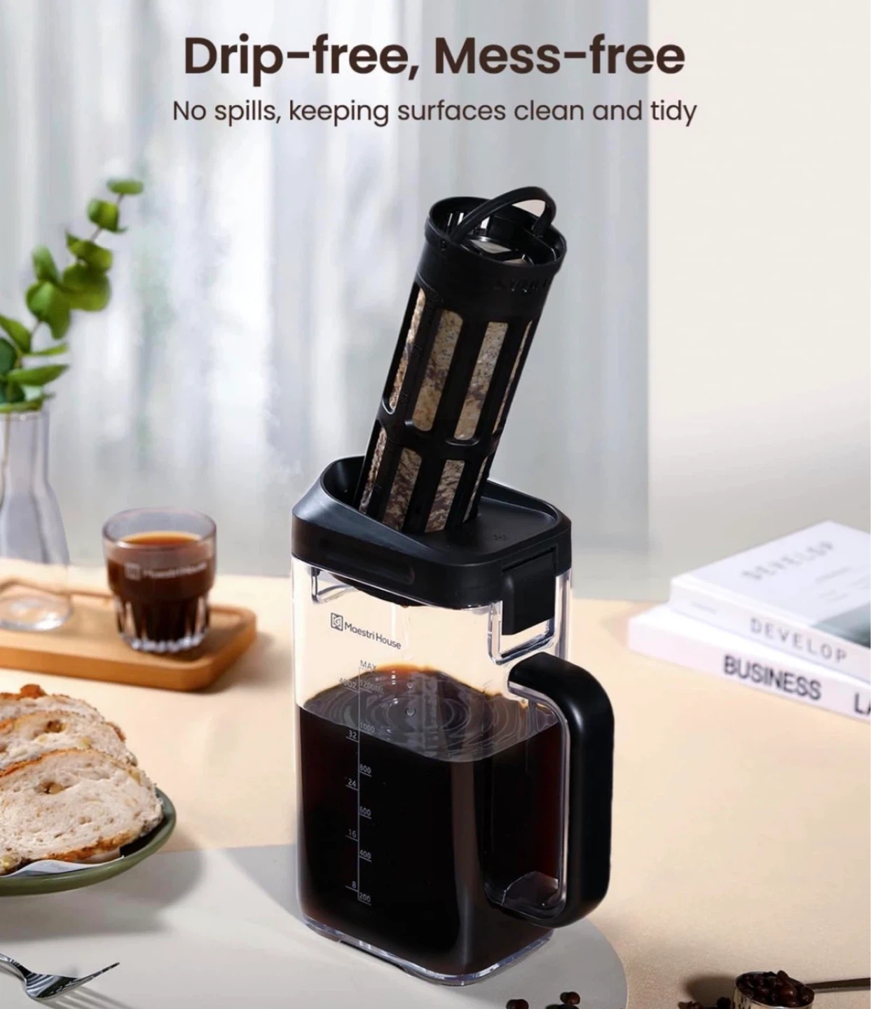 Maestri House Compact Cold Brew Coffee Maker/Pitcher 41oz - photo 3