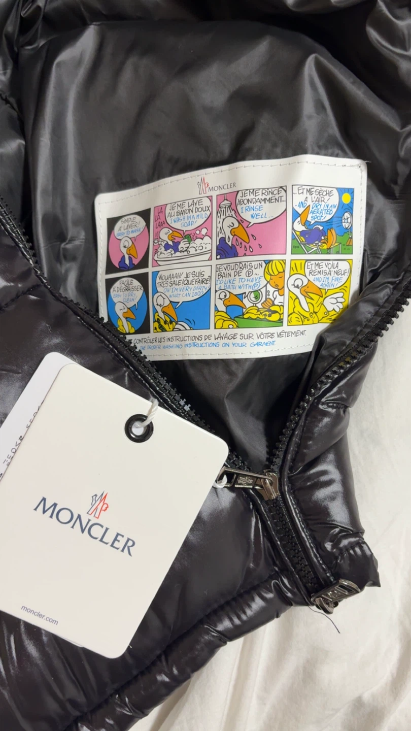 Moncler Black Puffer Vest with Hood - Size S - photo 2