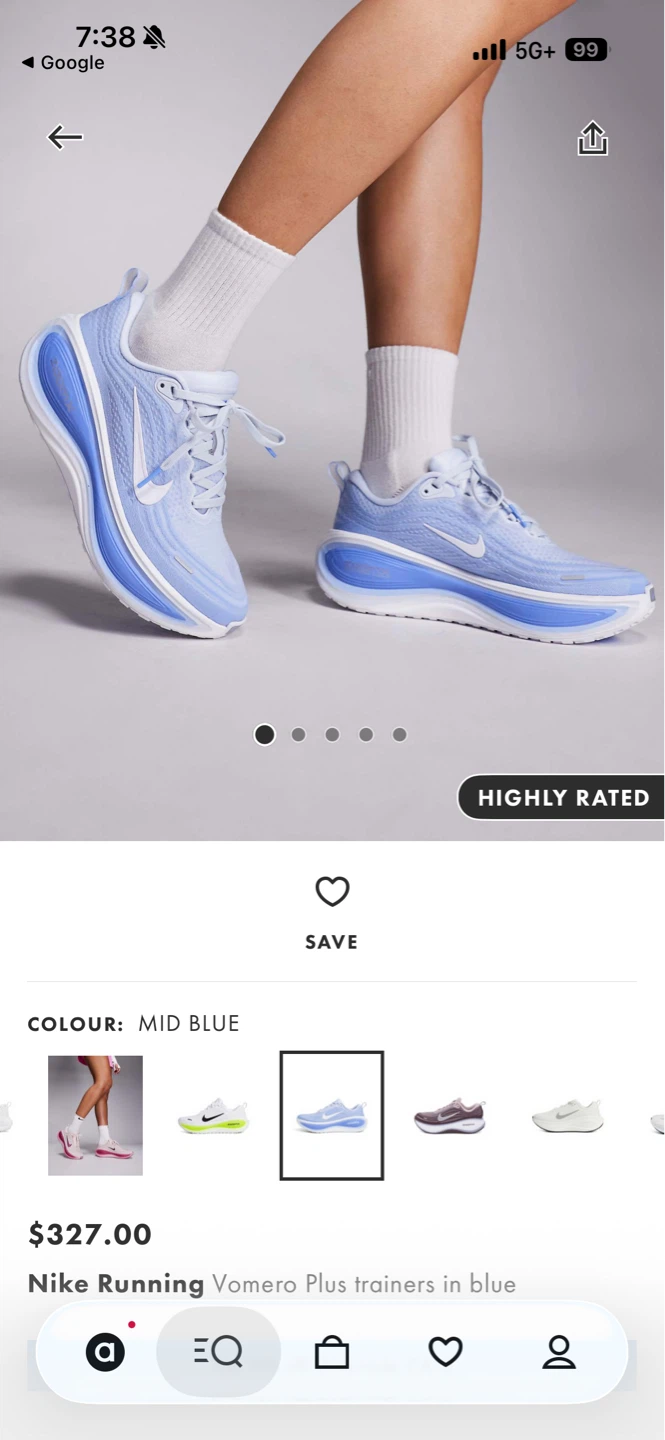 Nike Vomero Plus Running Shoes - Light Blue/White - photo 5