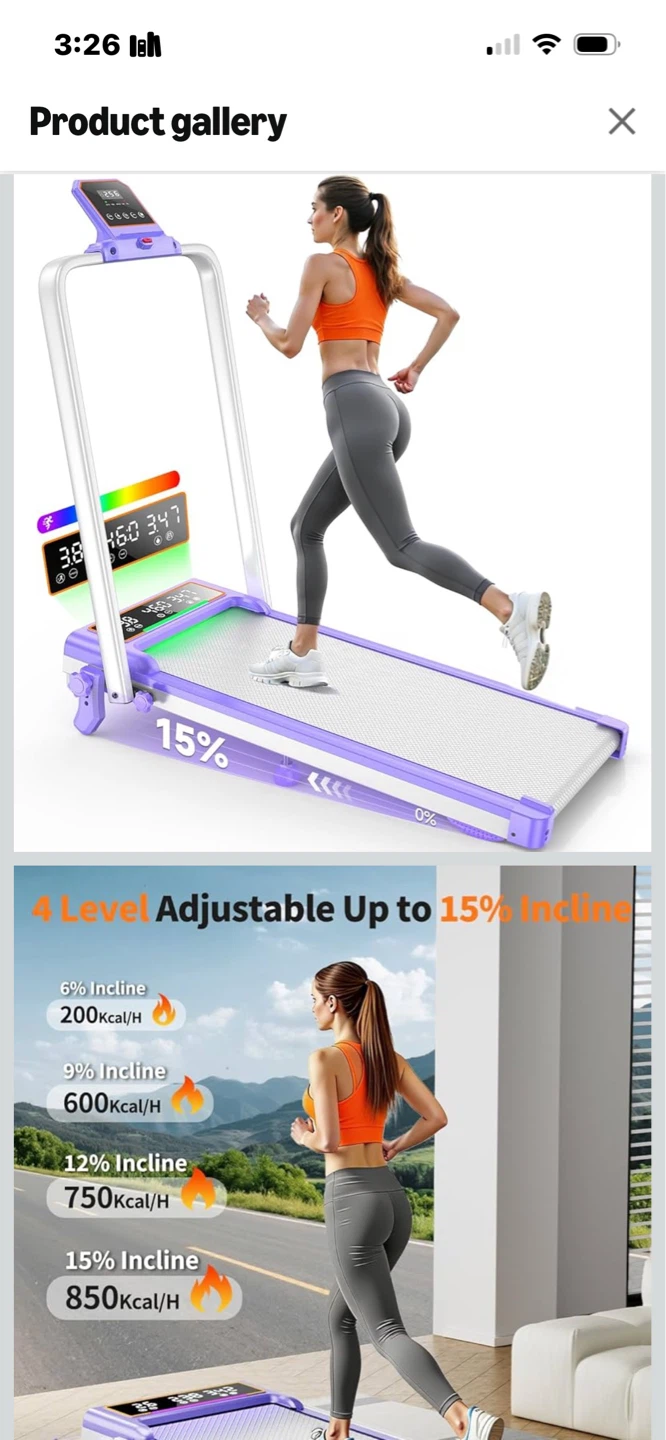 Rayspace Walking Pad Treadmill - Purple - photo 5