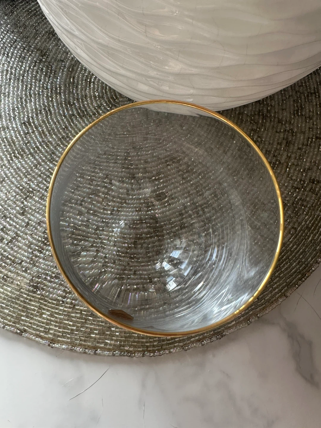 Stemless Wine Glass with Gold Trim and "N" Letter - photo 4