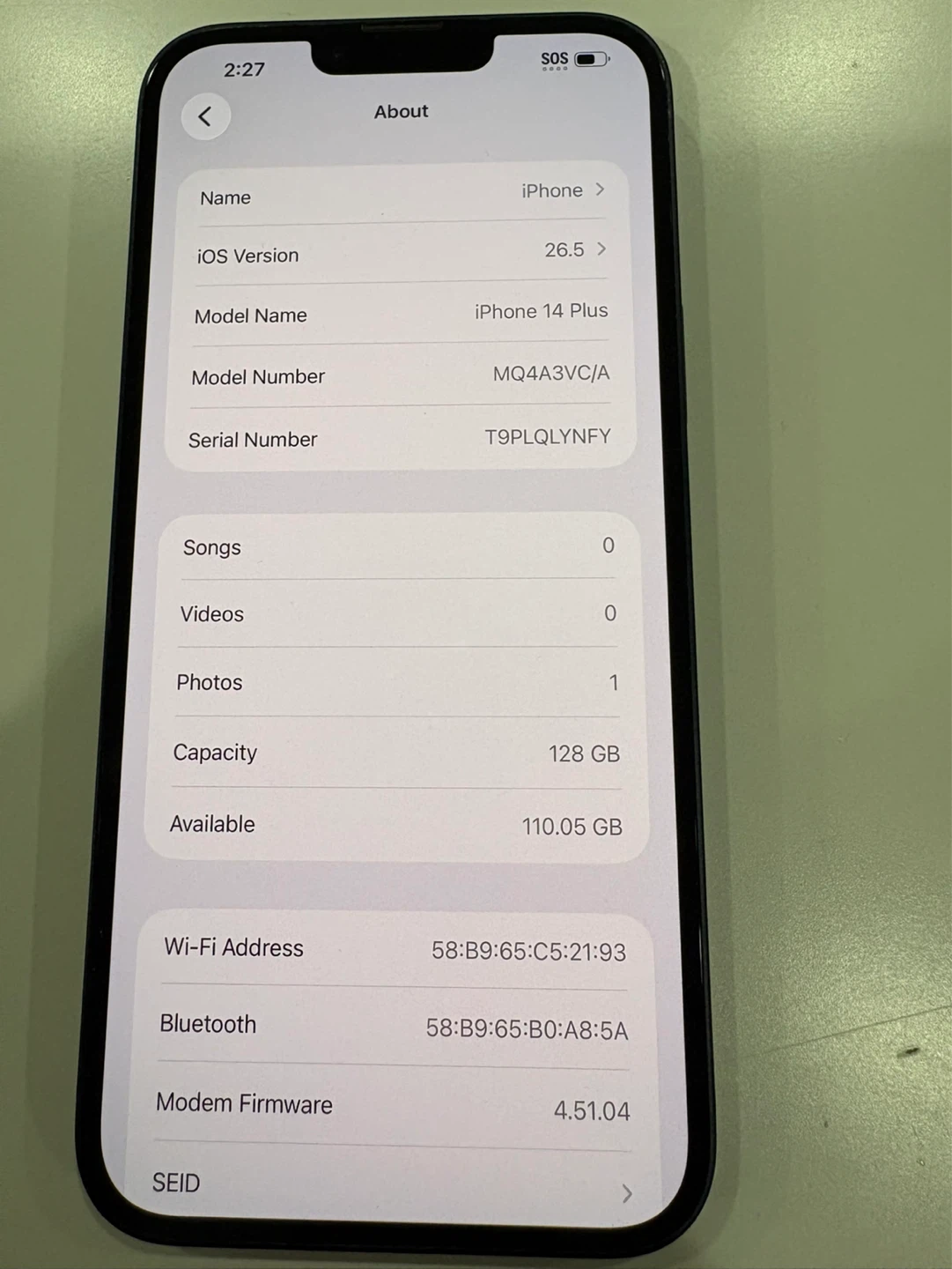 iPhone 14 Plus – 128GB – Midnight (Black) – UNLOCKED - photo 5
