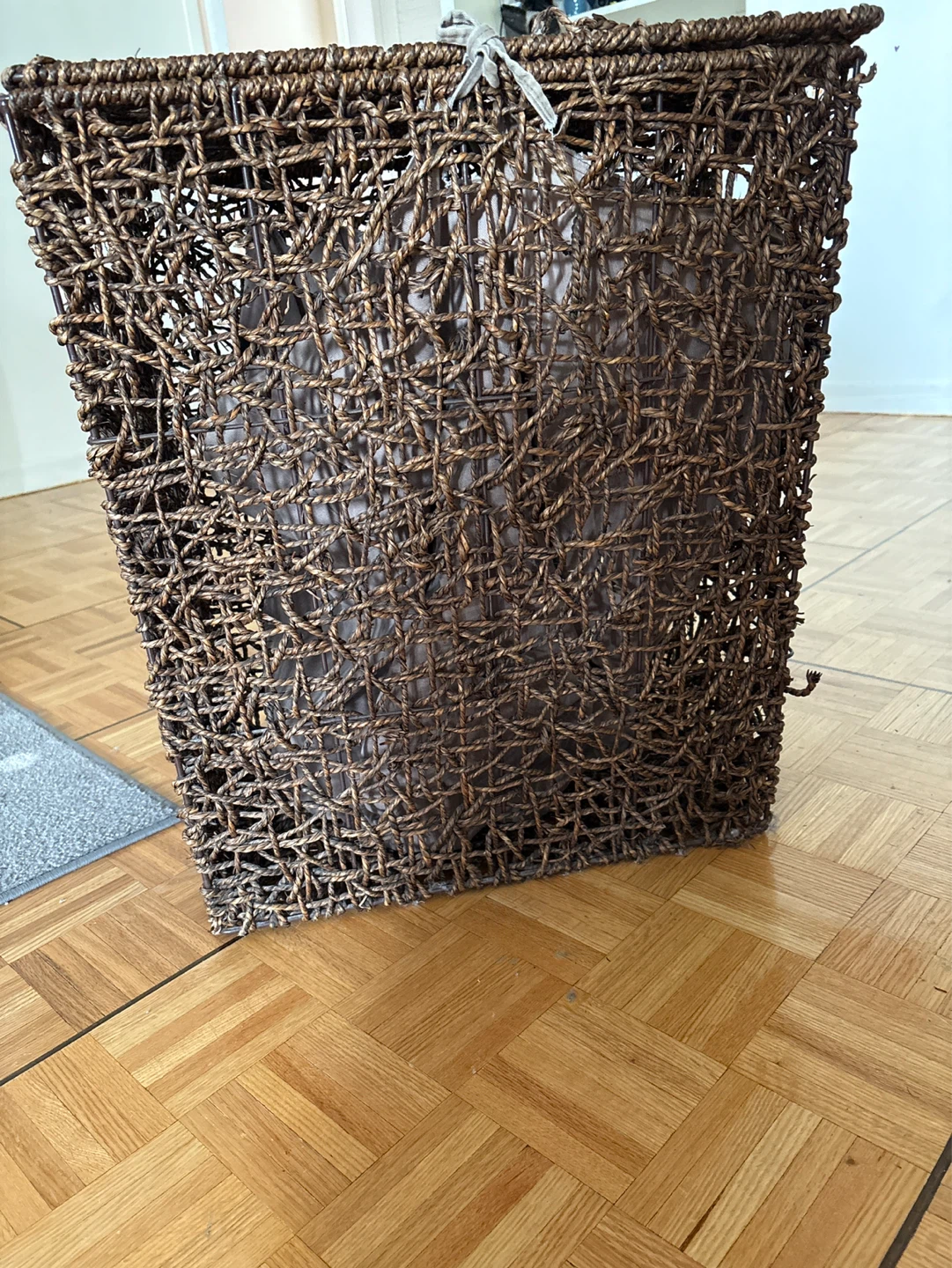 Woven Laundry Hamper with Lid - photo 2