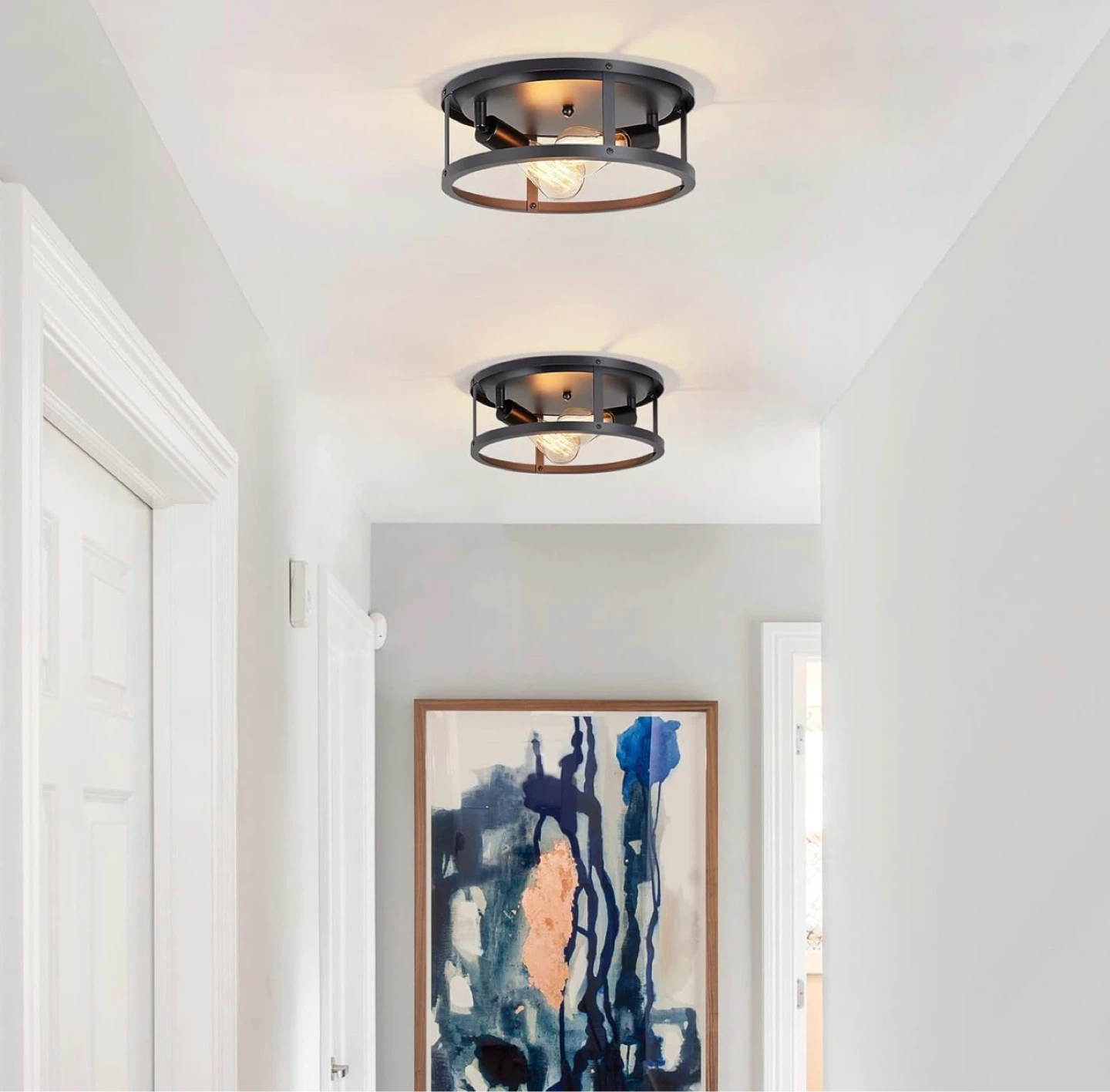 SKEJAO Farmhouse Black Flush Mount Ceiling Light Fixtures - BNIB - photo 2