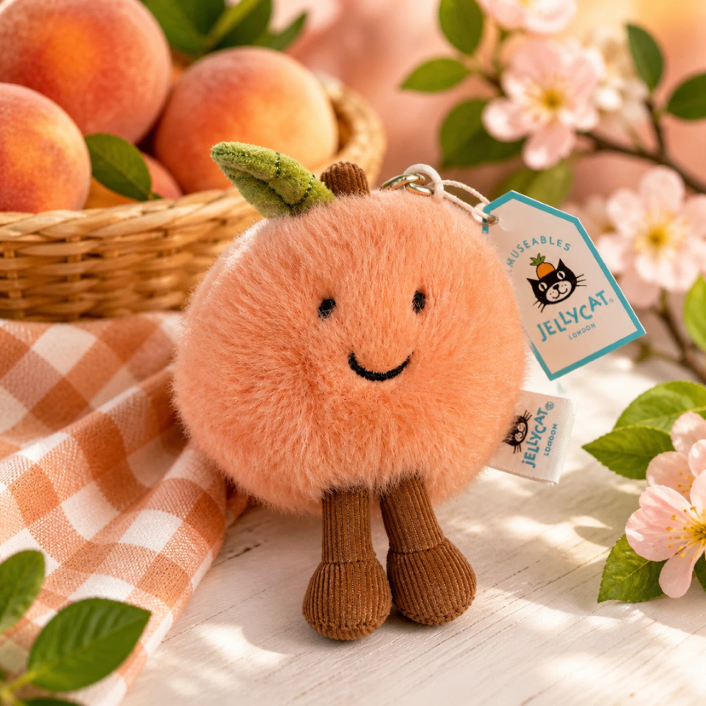 Jellycat Amuseables Peach Keychain Bag Charm