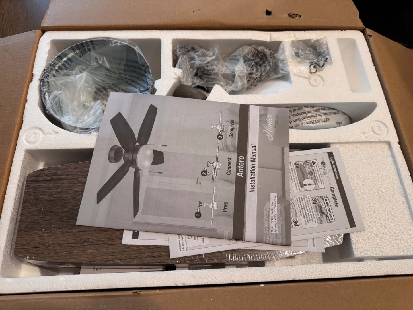 Hunter 44in Antero Ceiling Fan - Matte Silver - photo 4