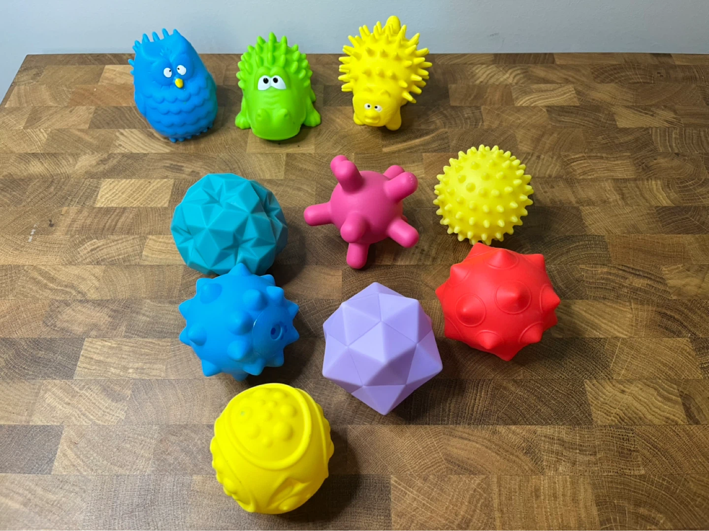 Set of 10 Sensory Textured Balls and Figurines