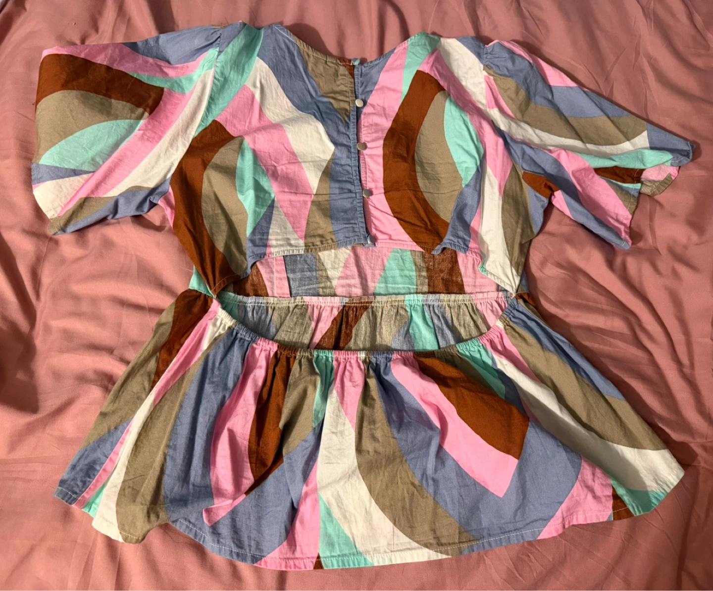 Vero Moda Women's Abstract Print Peplum Top Size L - photo 2