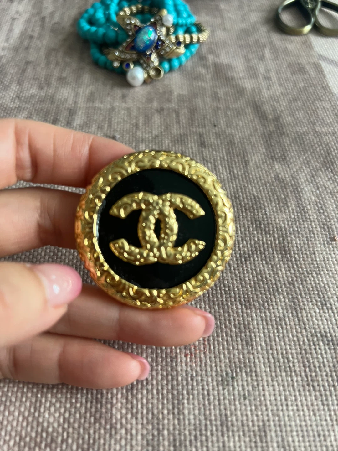 Chanel CC Logo Brooch