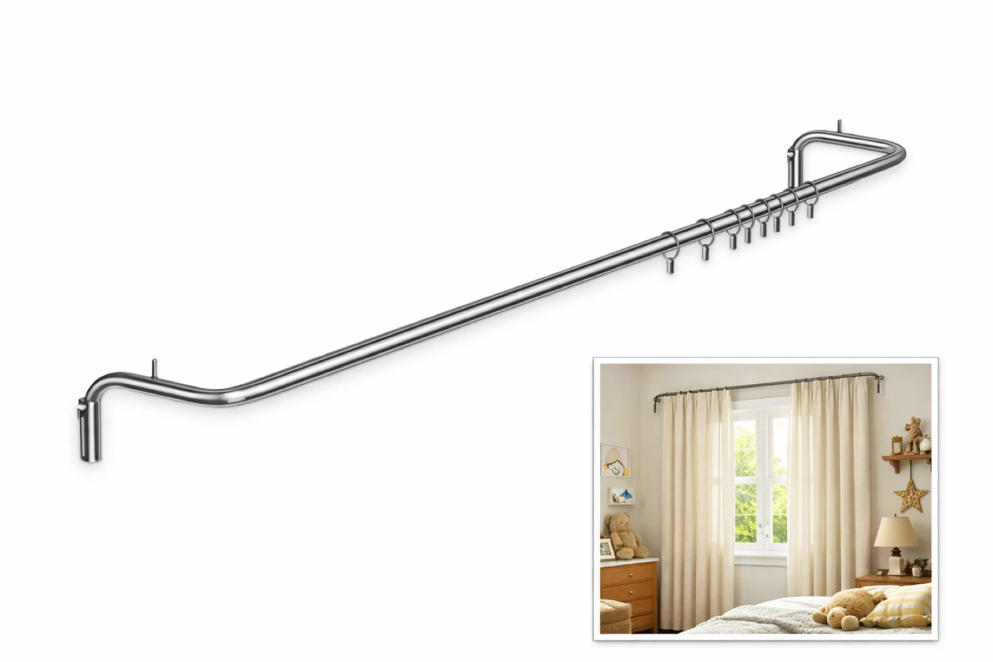 IKEA Tidpunkt Extendable Curtain Rods (4 Sets) - Satin Nickel
