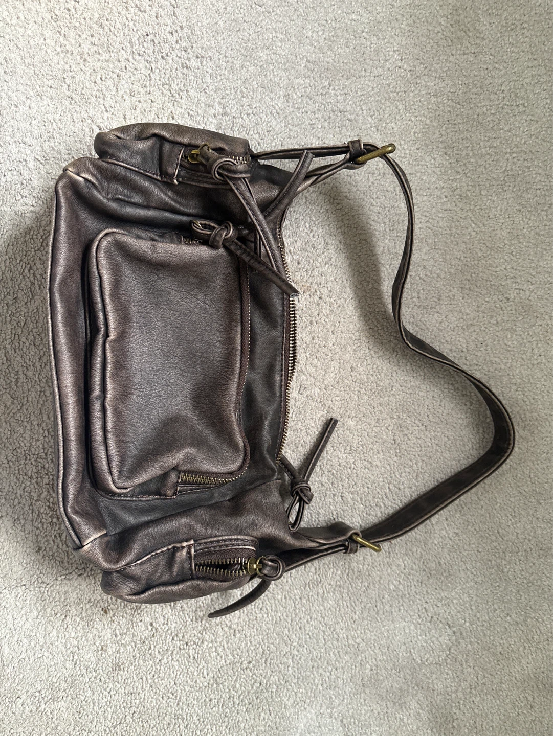 Faux Leather Hobo Bag