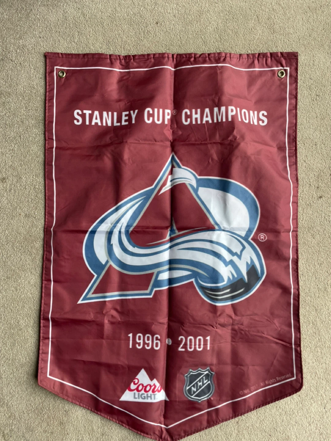 Colorado Avalanche Stanley Cup Champions Banner 1996-2001