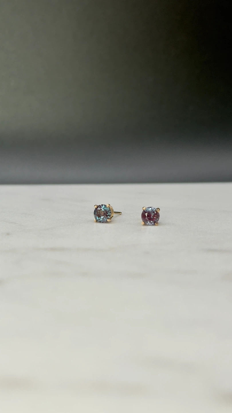 Alexandrite Stud Earrings - photo 2