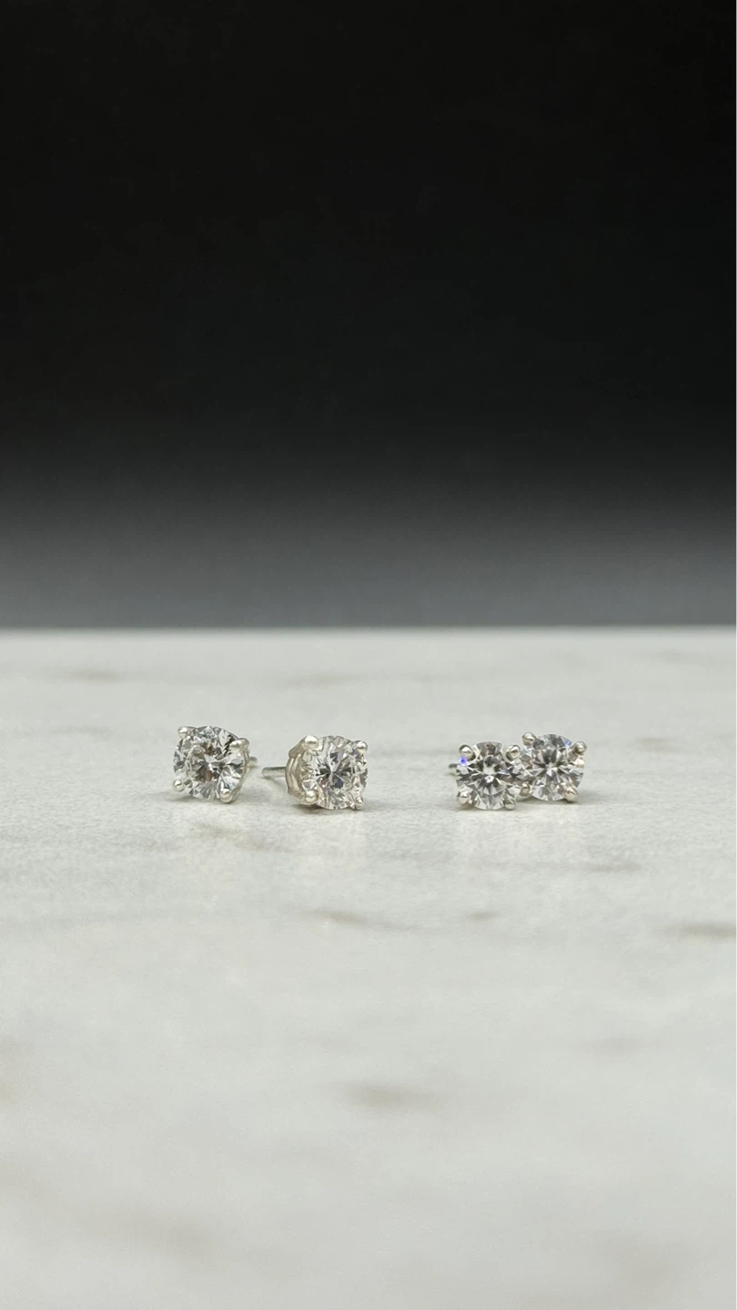 Silver Stud Earrings Set - photo 3