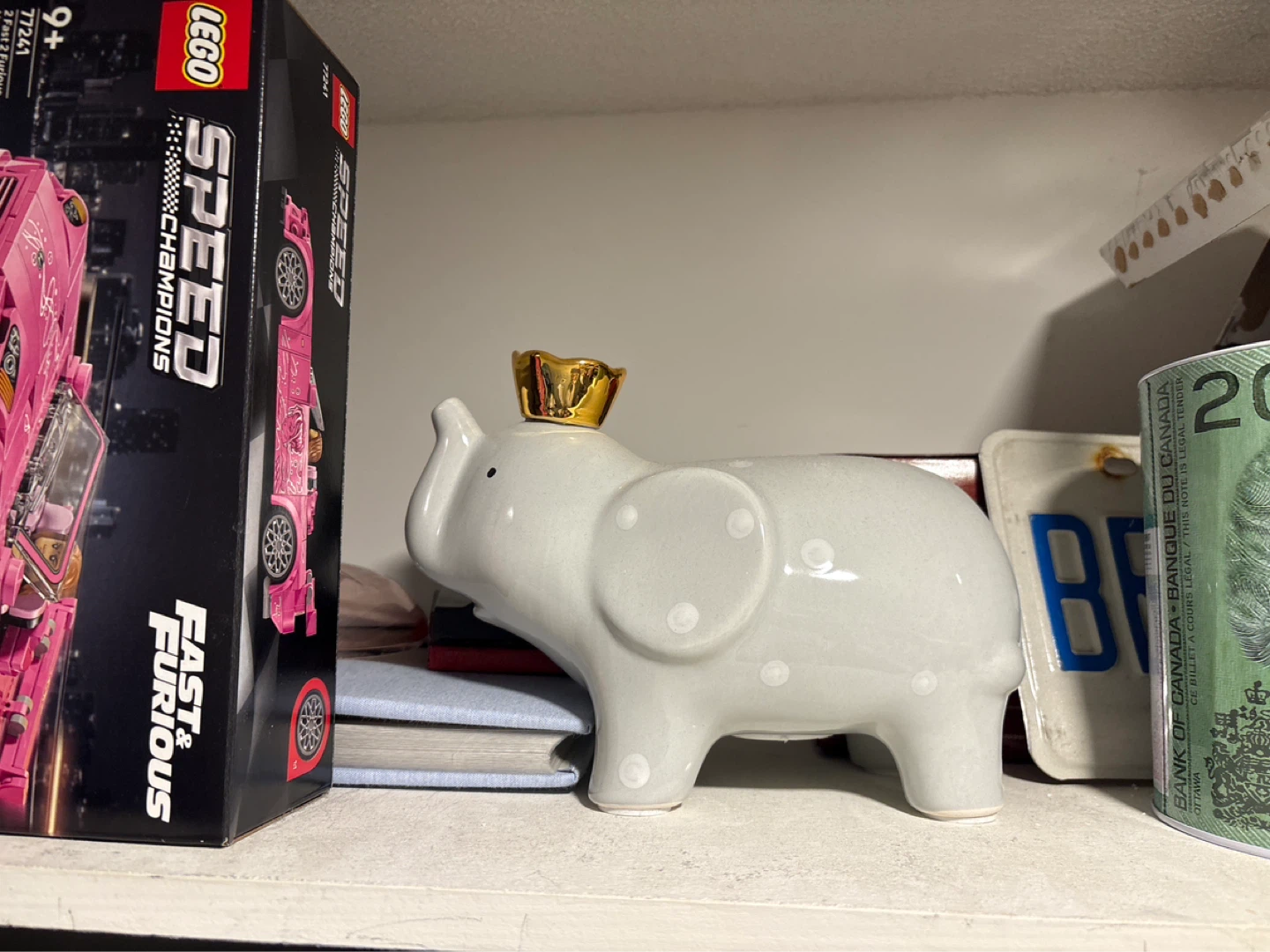 Glass Elephant Piggy Bank