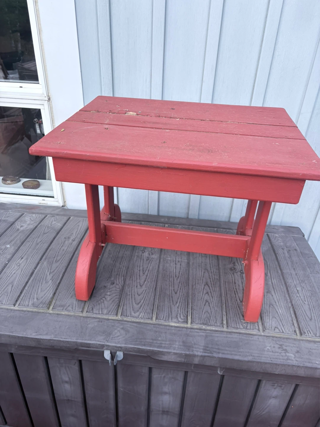 Red Wooden Side Table