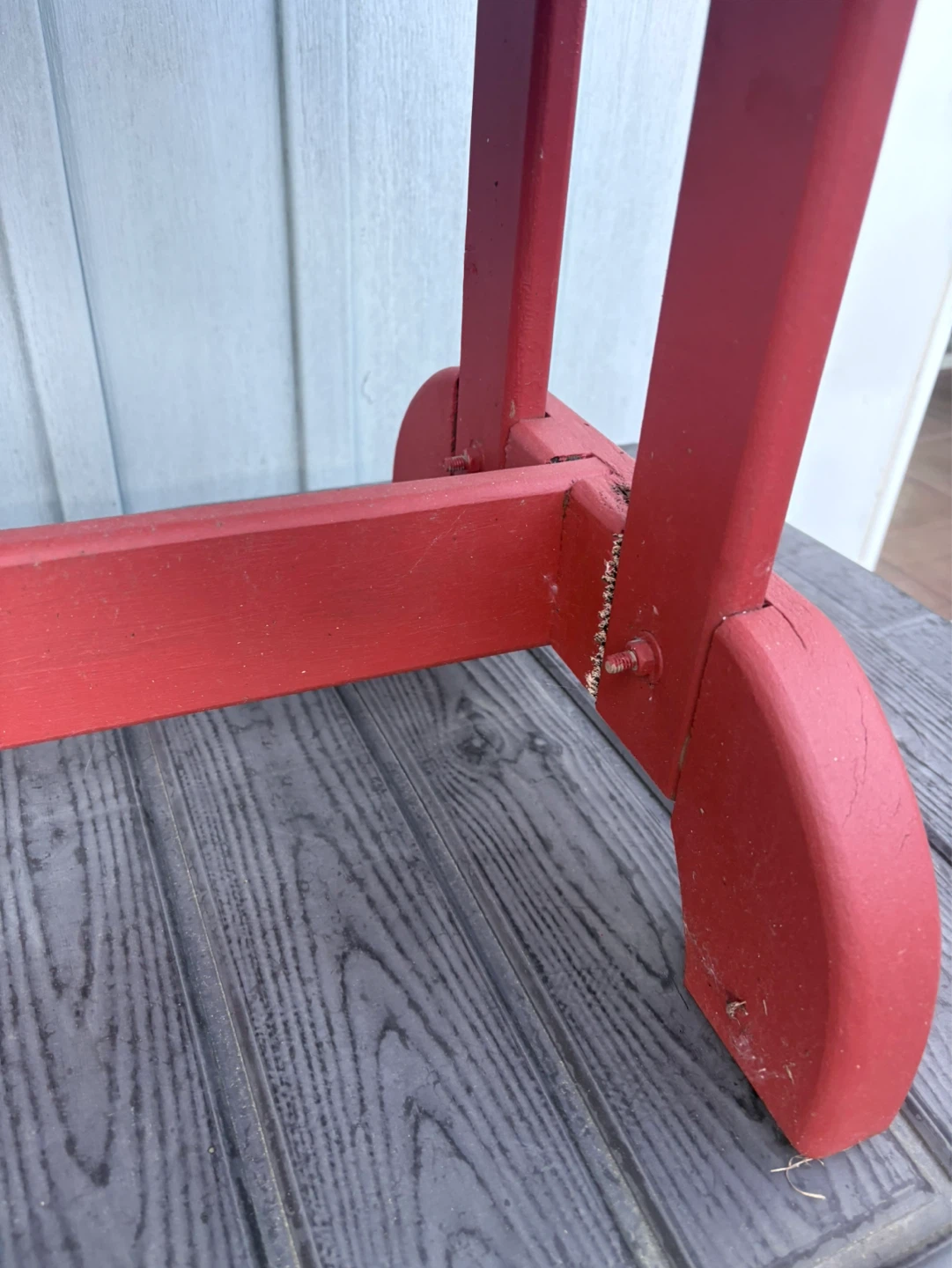 Red Wooden Side Table - photo 3