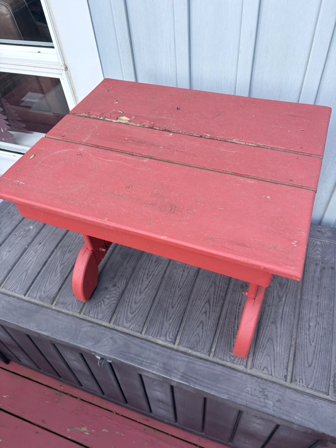 Red Wooden Side Table - photo 2