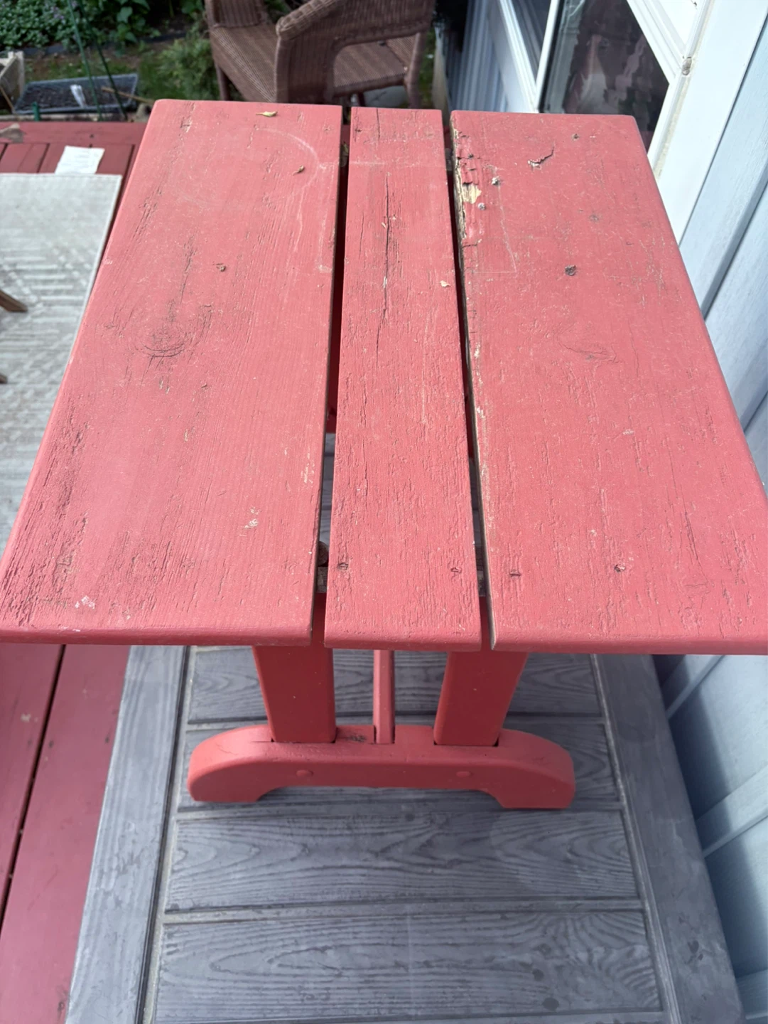Red Wooden Side Table - photo 5
