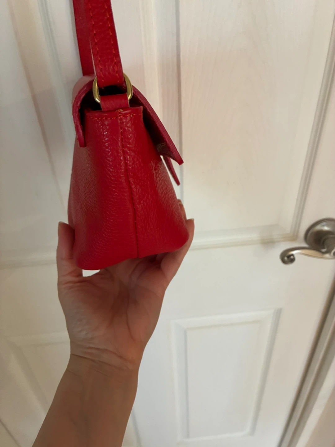Red Leather Crossbody Purse- made in Italy - photo 3