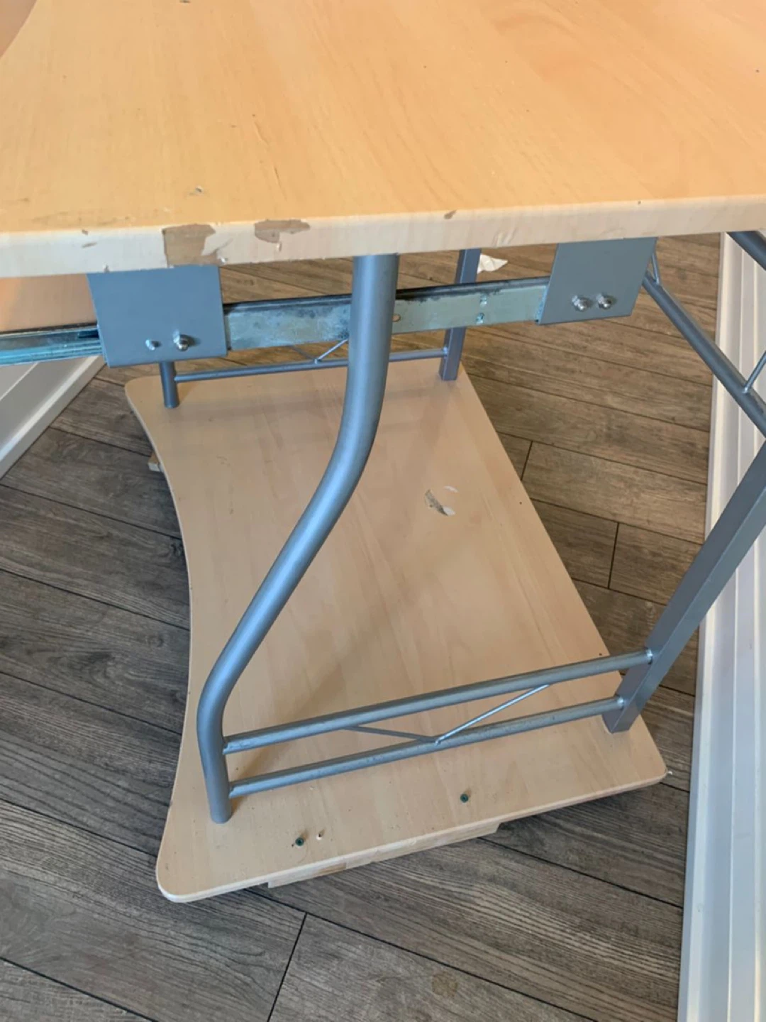 Light Wood Computer Desk with Keyboard Tray - photo 3