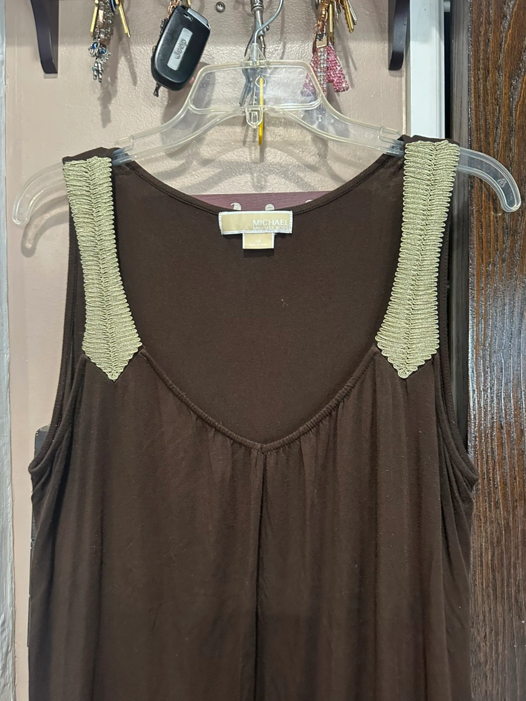 Michael Kors Brown Embellished Tank Top - Size L/G - photo 2